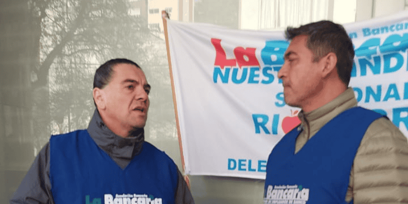 Trabajadores del gremio La Bancaria.